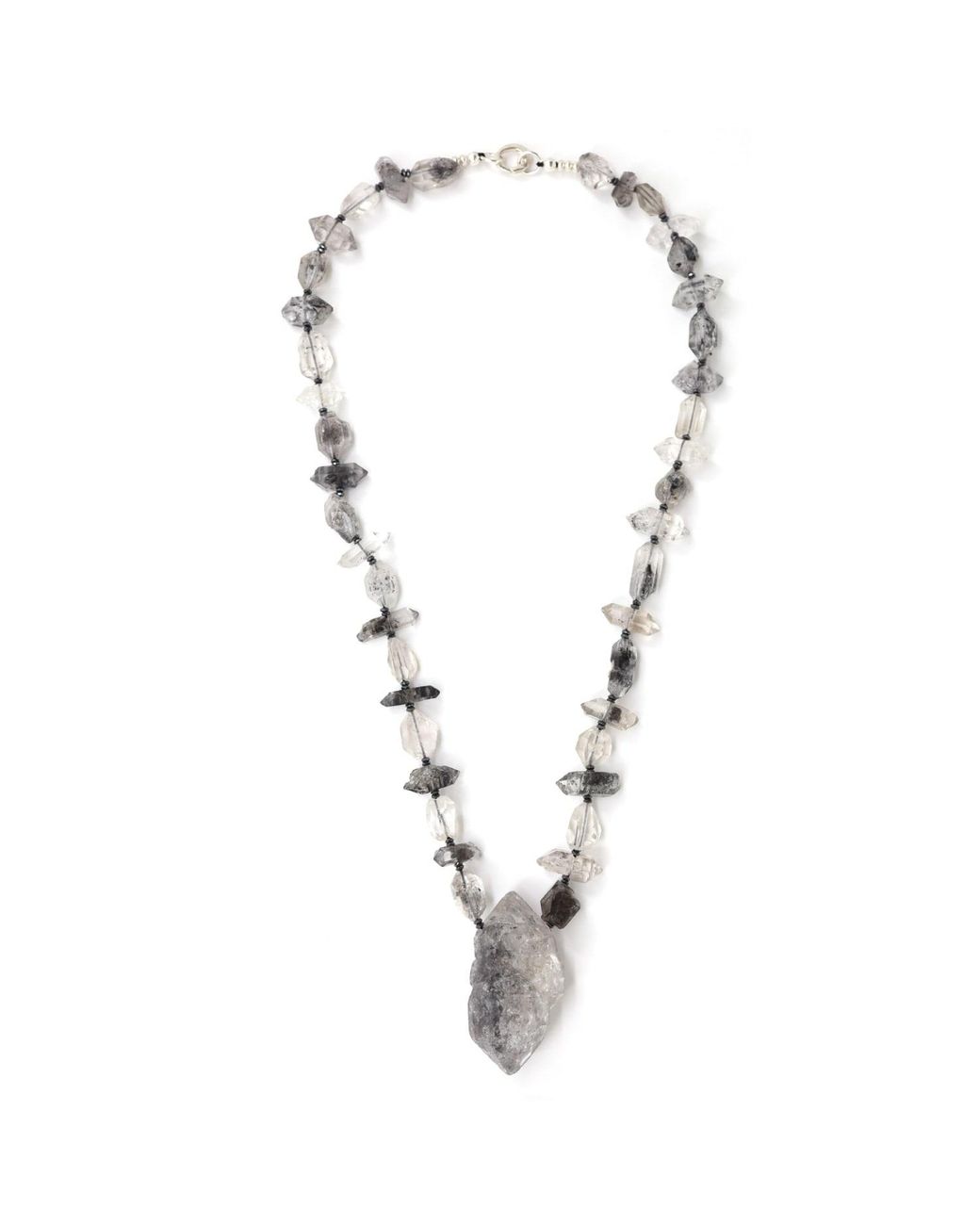 Shar Oke Metallic Tibetan Terminated Quartz Necklace