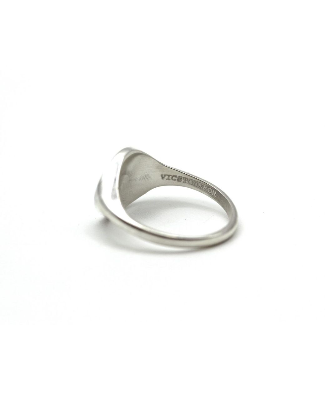 VicStoneNYC Fine Jewelry White Long Healthy Life Pattern Signet Ring By Handmade