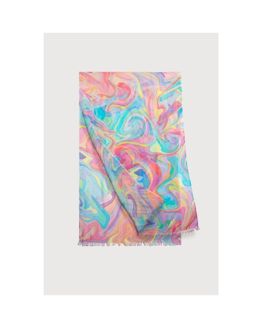 Saachi Blue Marbled Multicolored Scarf