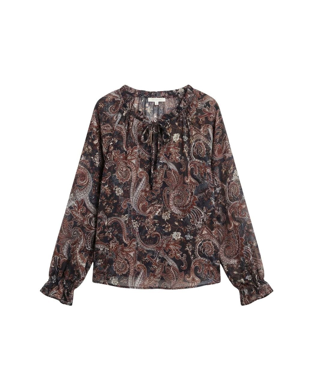 LAtelier London Brown Zaya Paisley Print Blouse