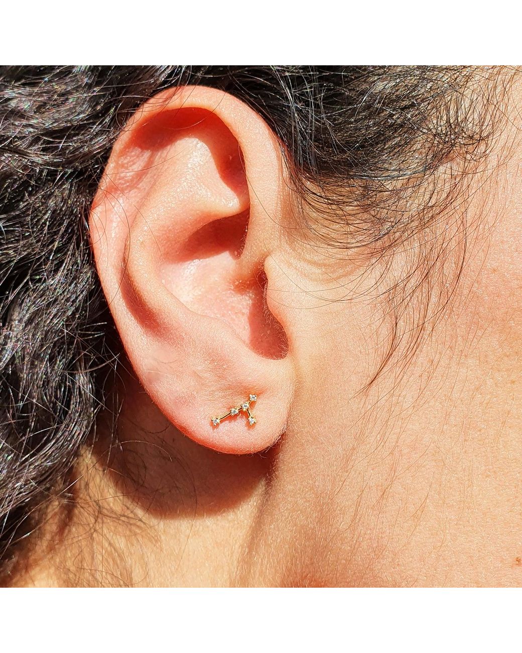 Sophelia Metallic Cancer Star Sign Constellation Astrology Tiny Earrings