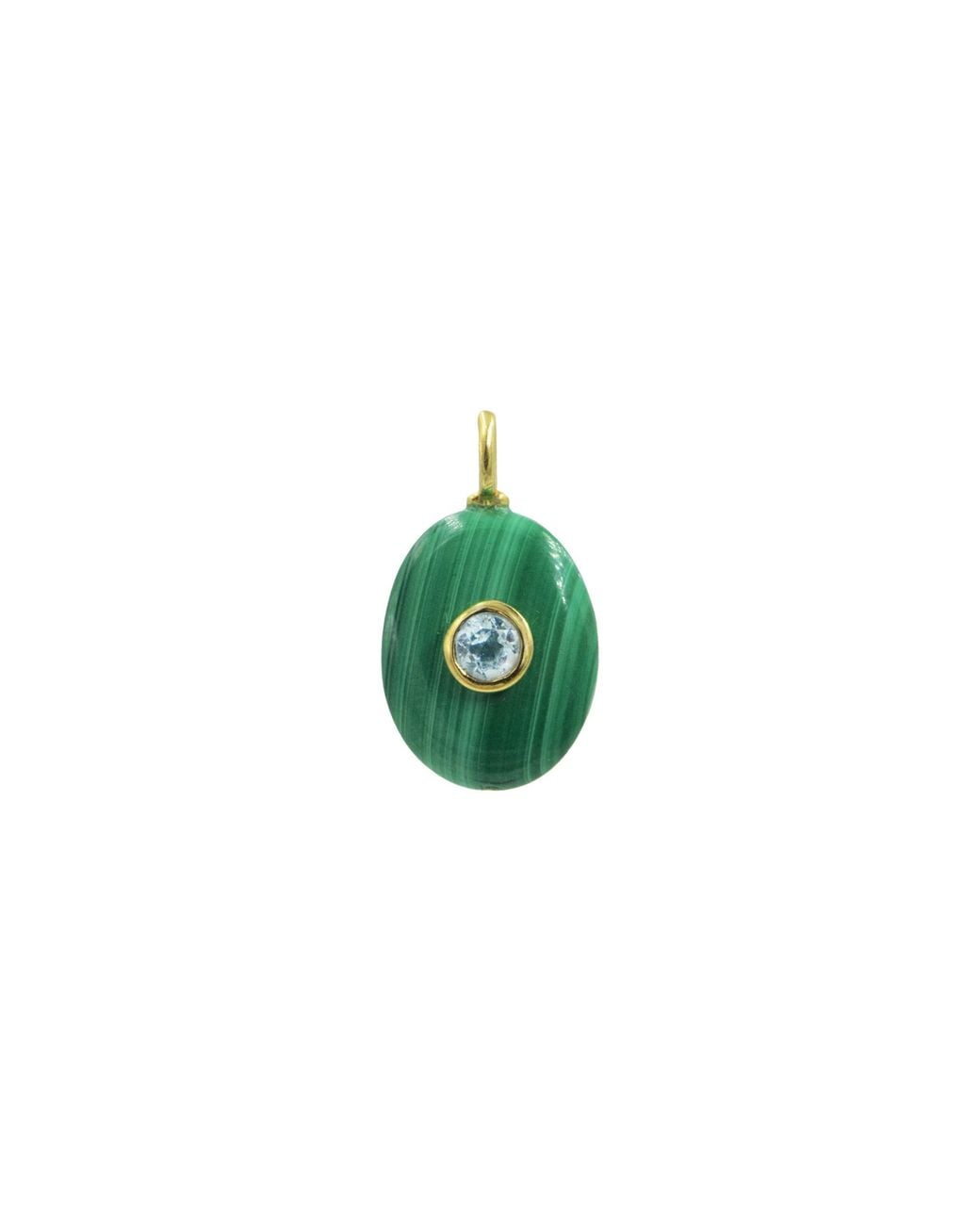 KAMARIA Green Malachite Gemstone Pendant With Topaz