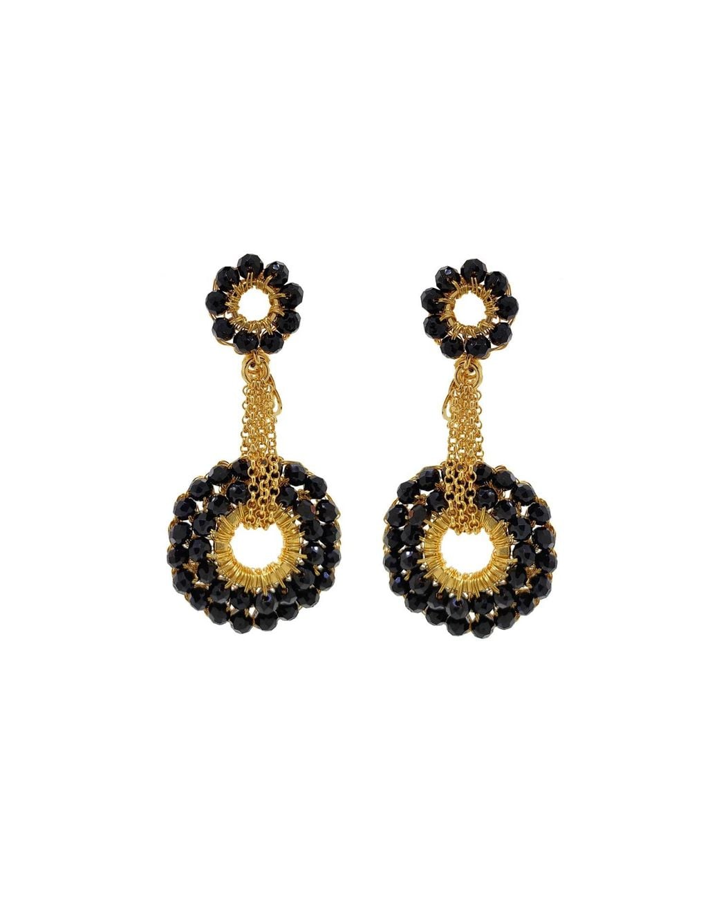 Lavish by Tricia Milaneze Black Snowdrop Handmade Earrings