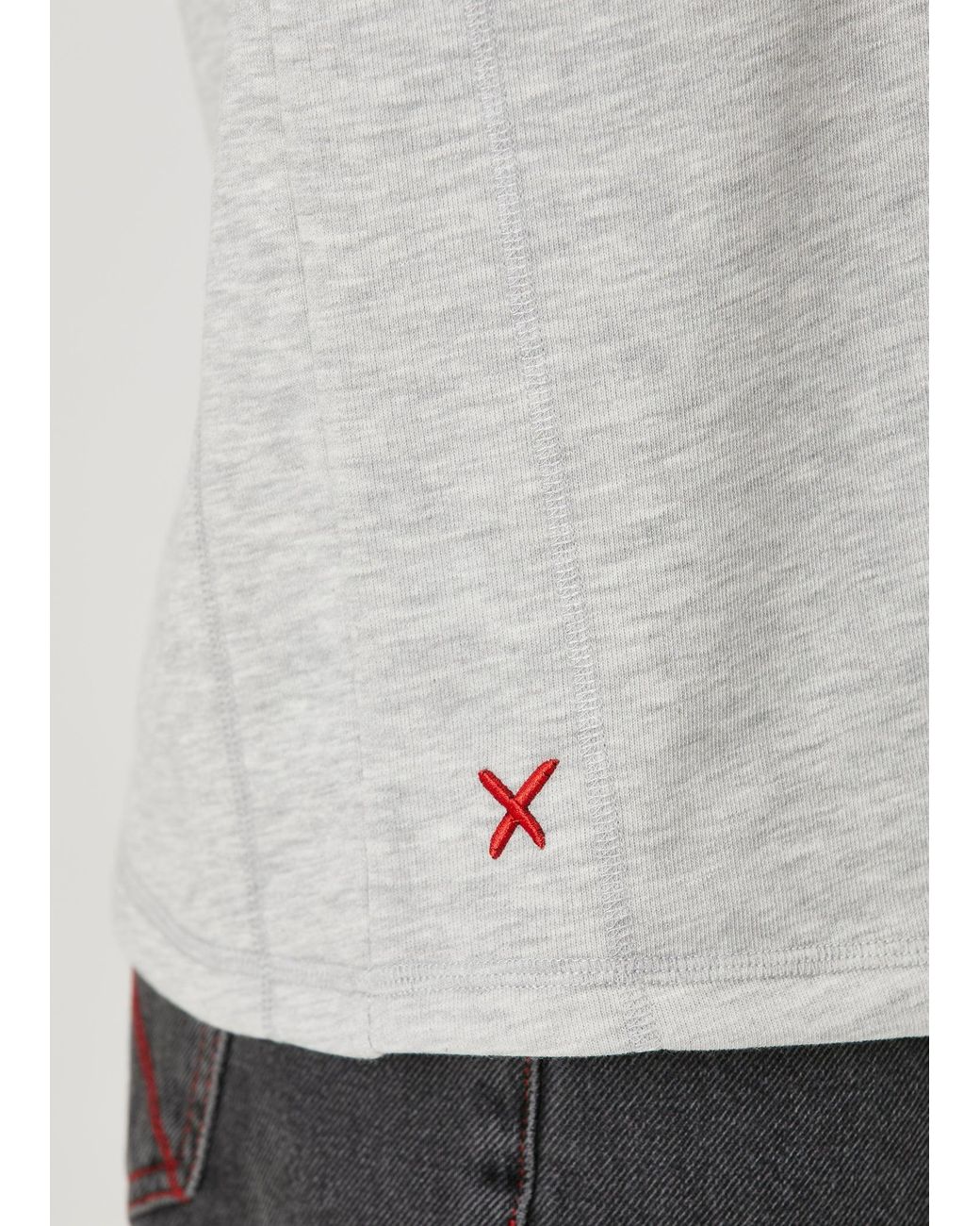 Pcfg Gray Cotton Tshirt With Emboss Print for men