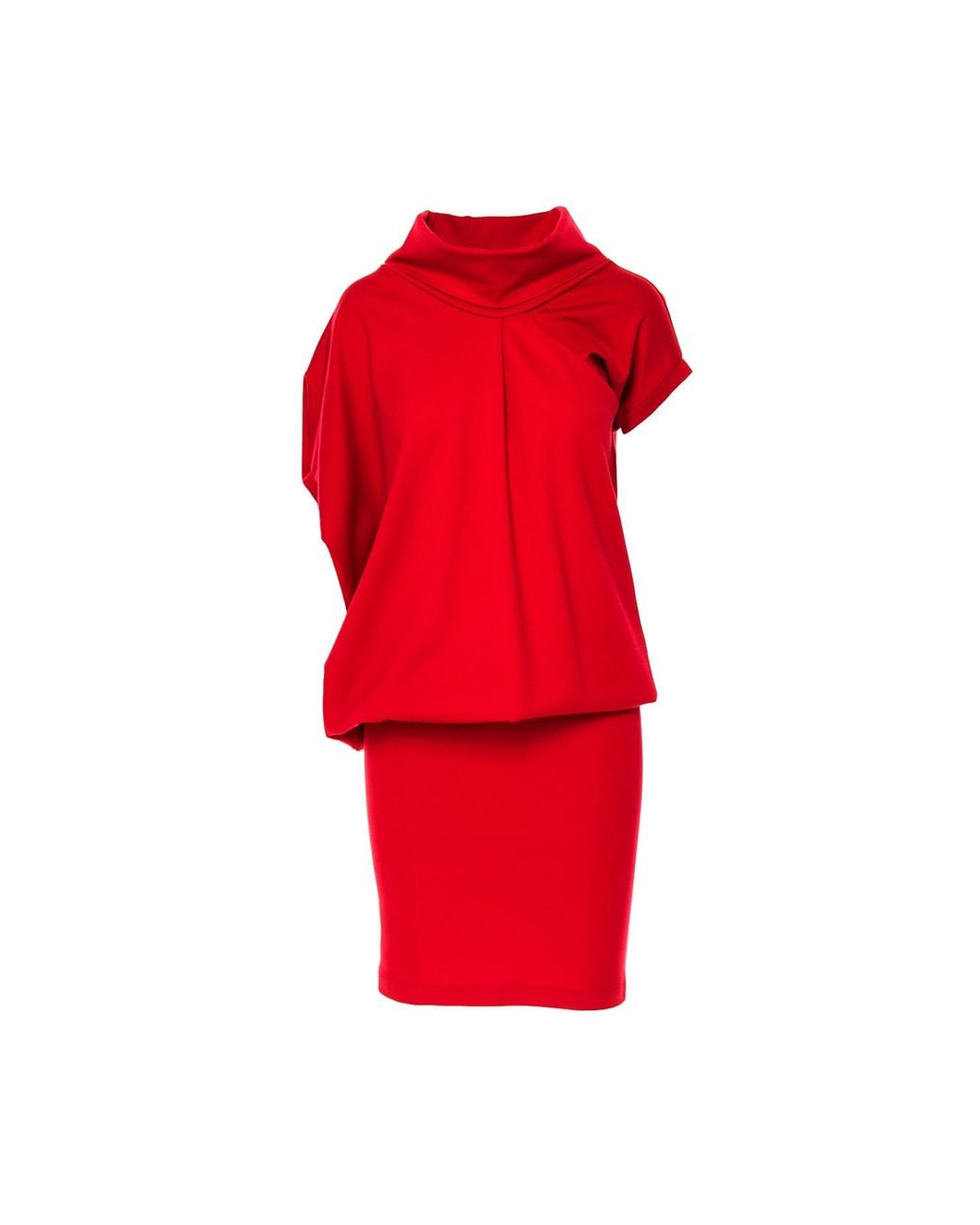 Silvia Serban Red Adjustable Length Dress & Gloves