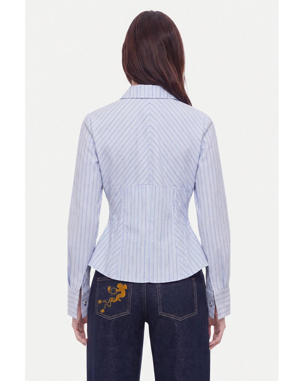 Nocturne Blue Boned Striped Shirt