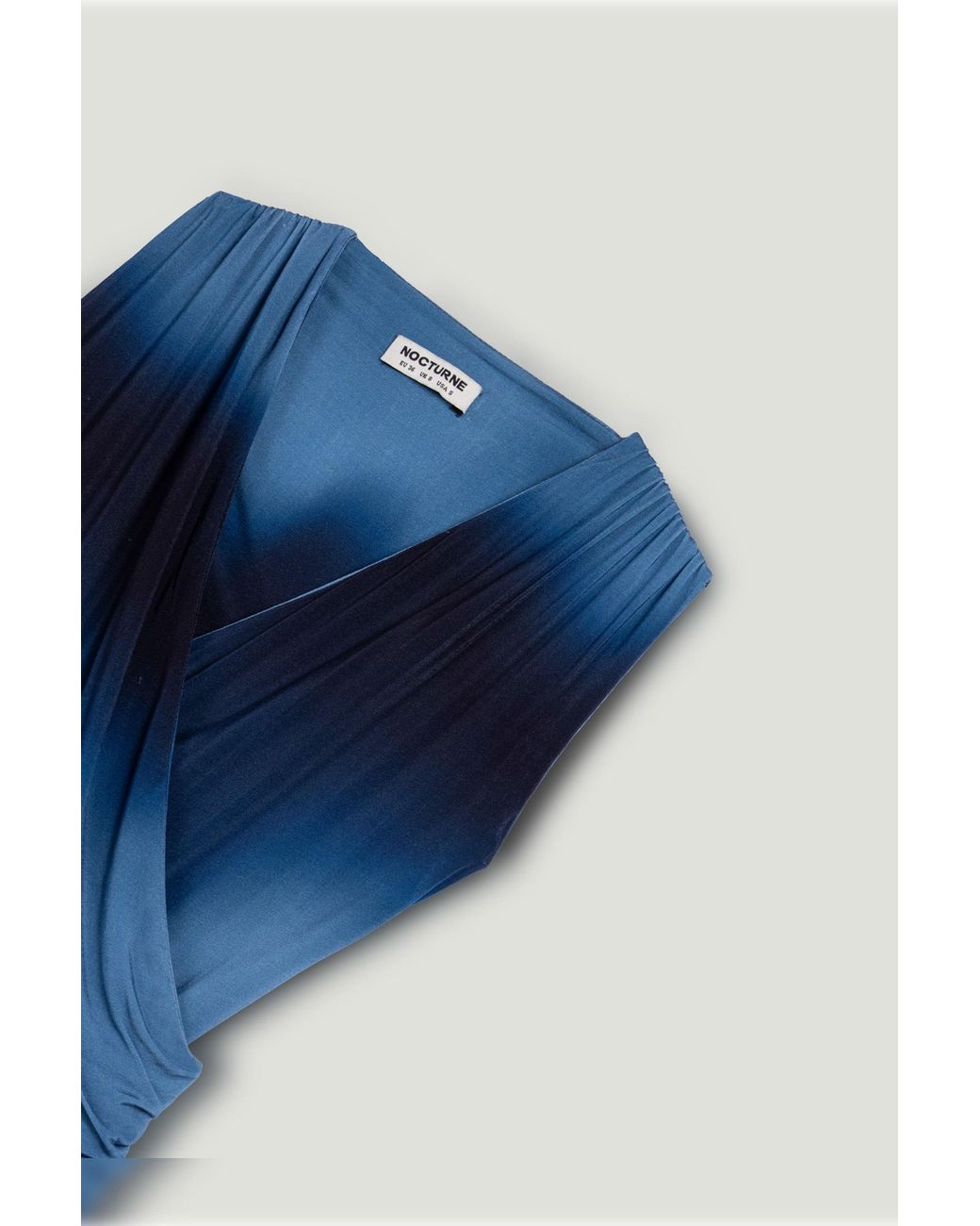 Nocturne Blue Draped Asymmetric Maxi Dress
