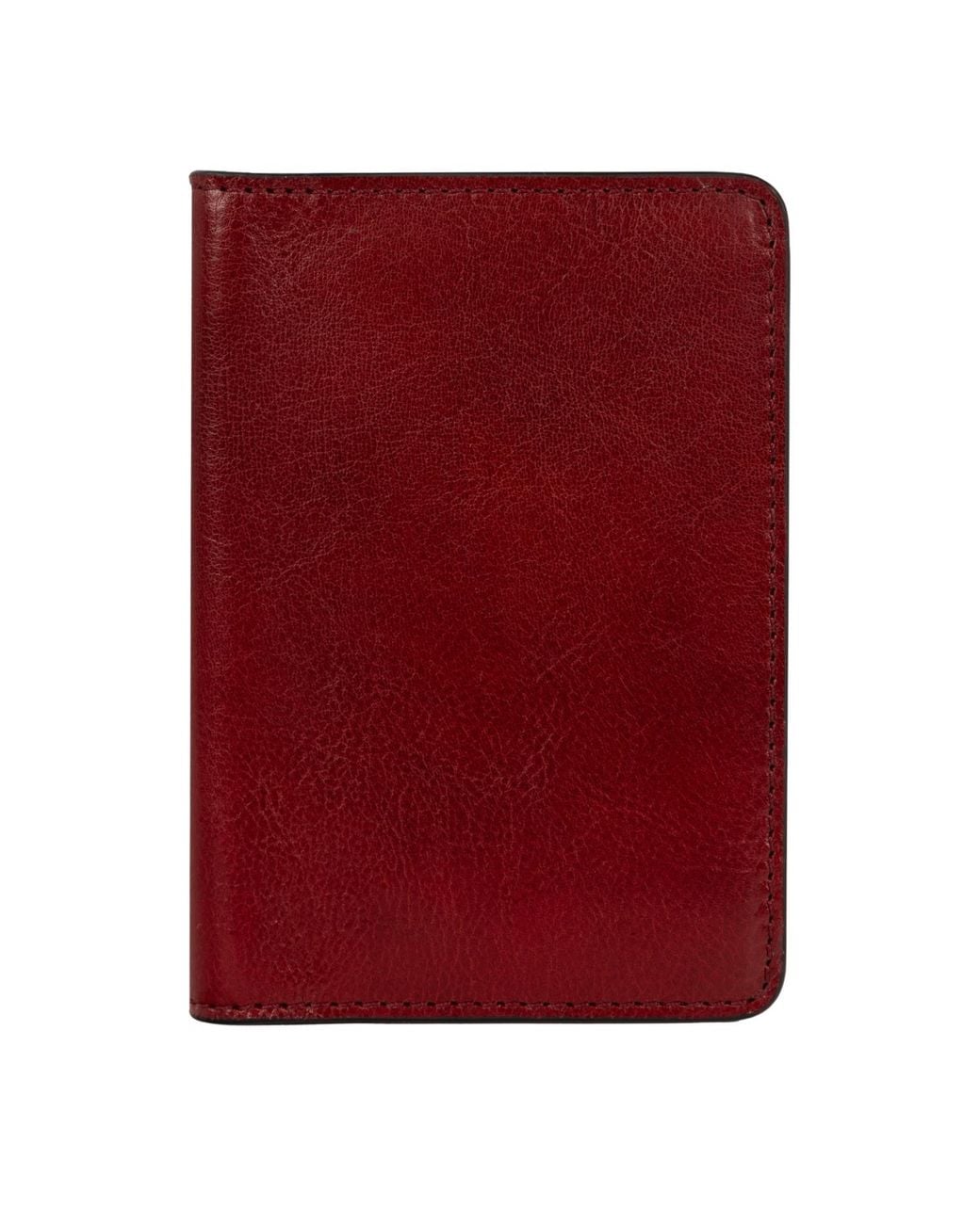 Time Resistance Red Small Leather Passport Holder For