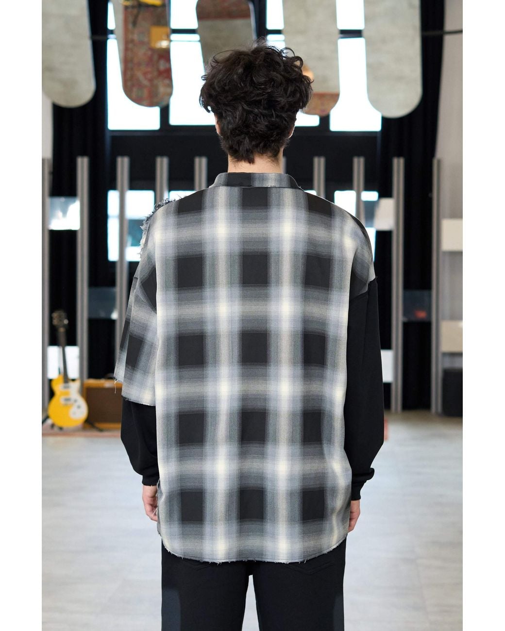 mysimplicated Black Fracture Oversized Shirt for men
