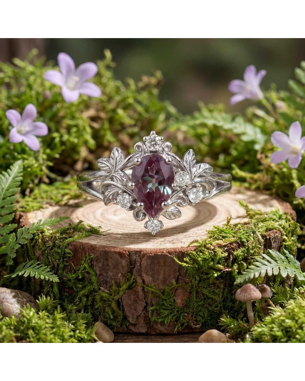 Azura Jewelry New York Metallic Elowen Dew Alexandrite Ring