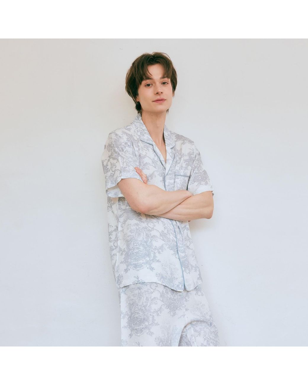 Luna Luz White French Toile Bamboo Rayon Pyjama Set –