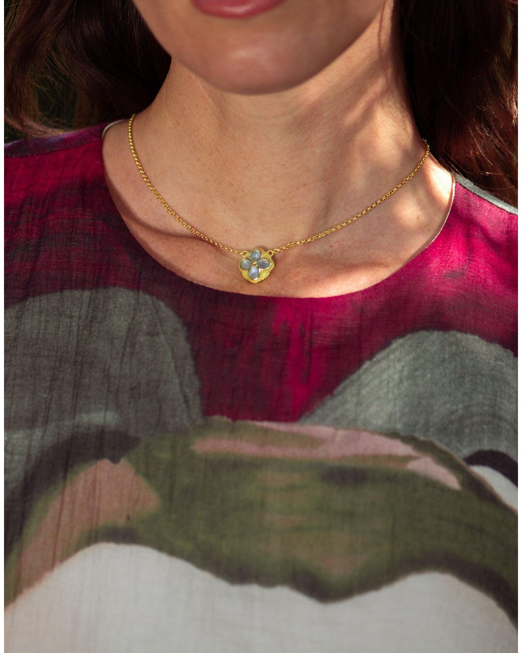 Marcia Moran Metallic Poppy Necklace