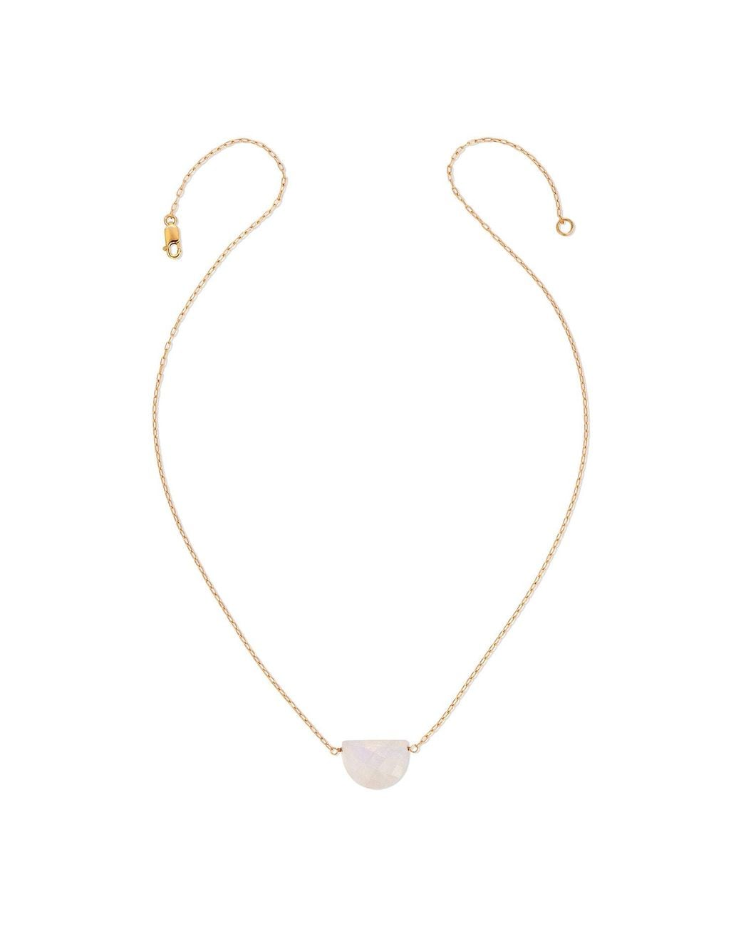 Heather Hawkins Jewelry Metallic Neutrals Luna Moon Shaped Gemstone Necklace