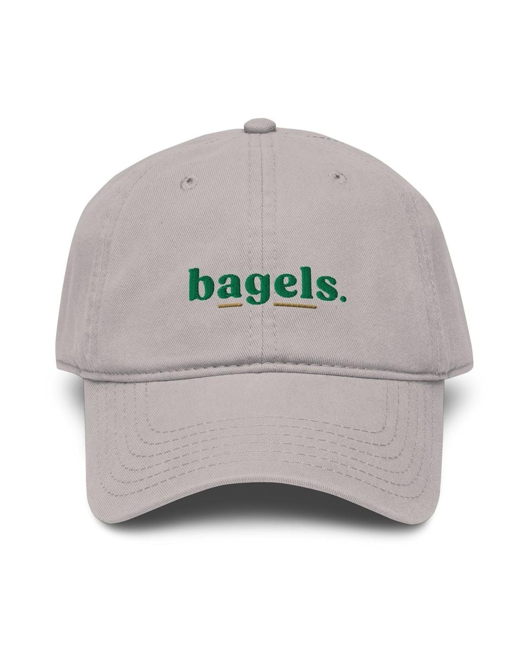 Anchor and Crew Gray Bagels Slogan Cotton Embroidered Cap