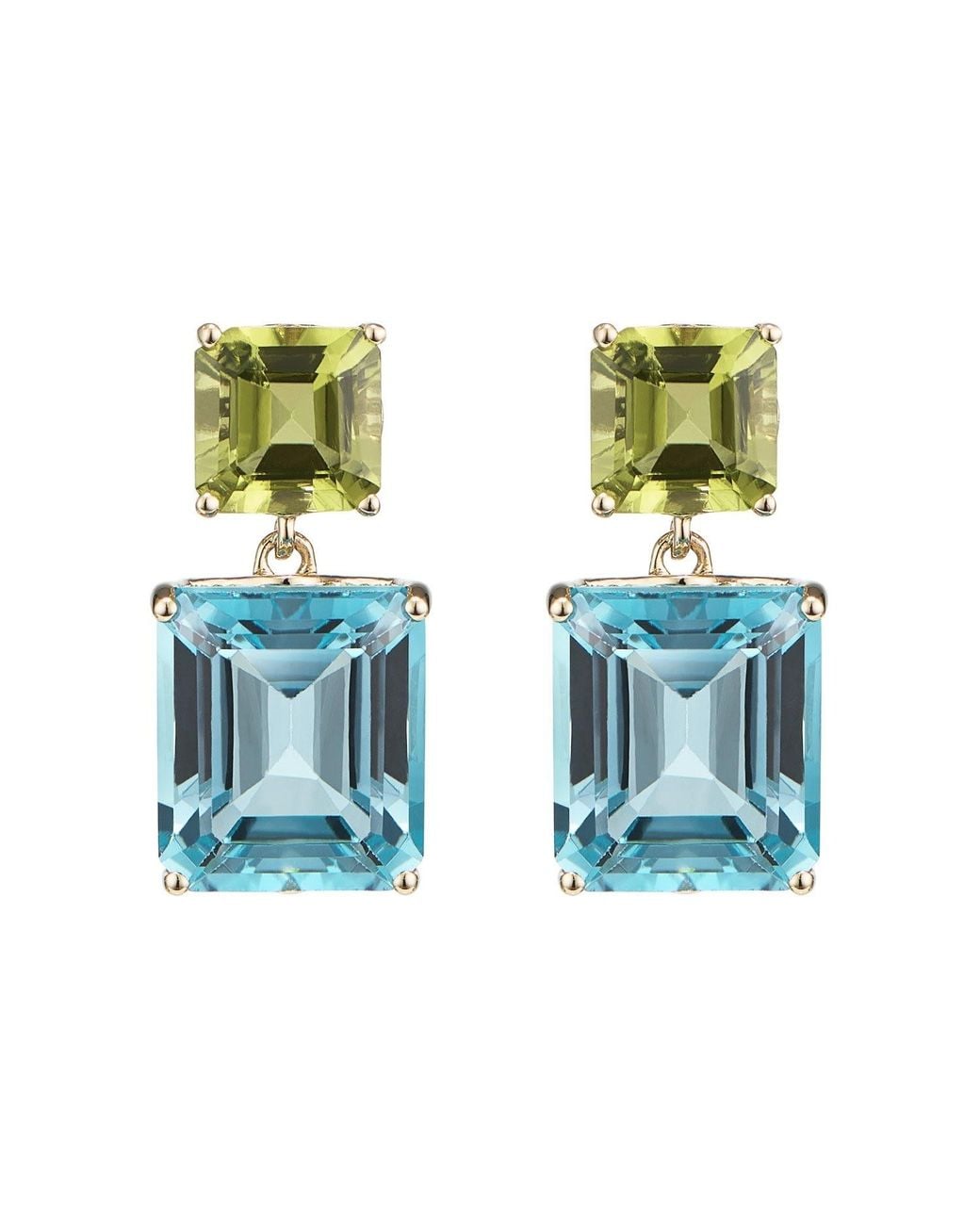 Augustine Jewels Blue Peridot & Topaz Octagon Earrings
