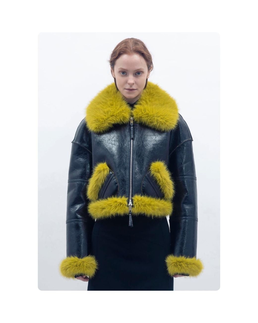 Jakke Black Aviator Cropped Jacket