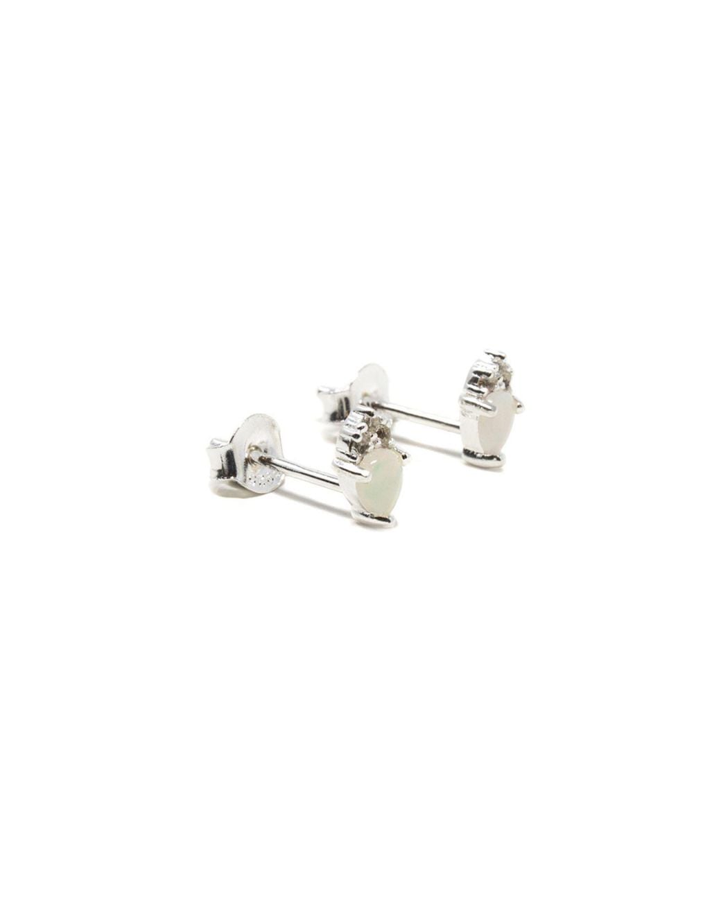 NASI SILVER Metallic Pear Atarah Studs- Opal & Topaz