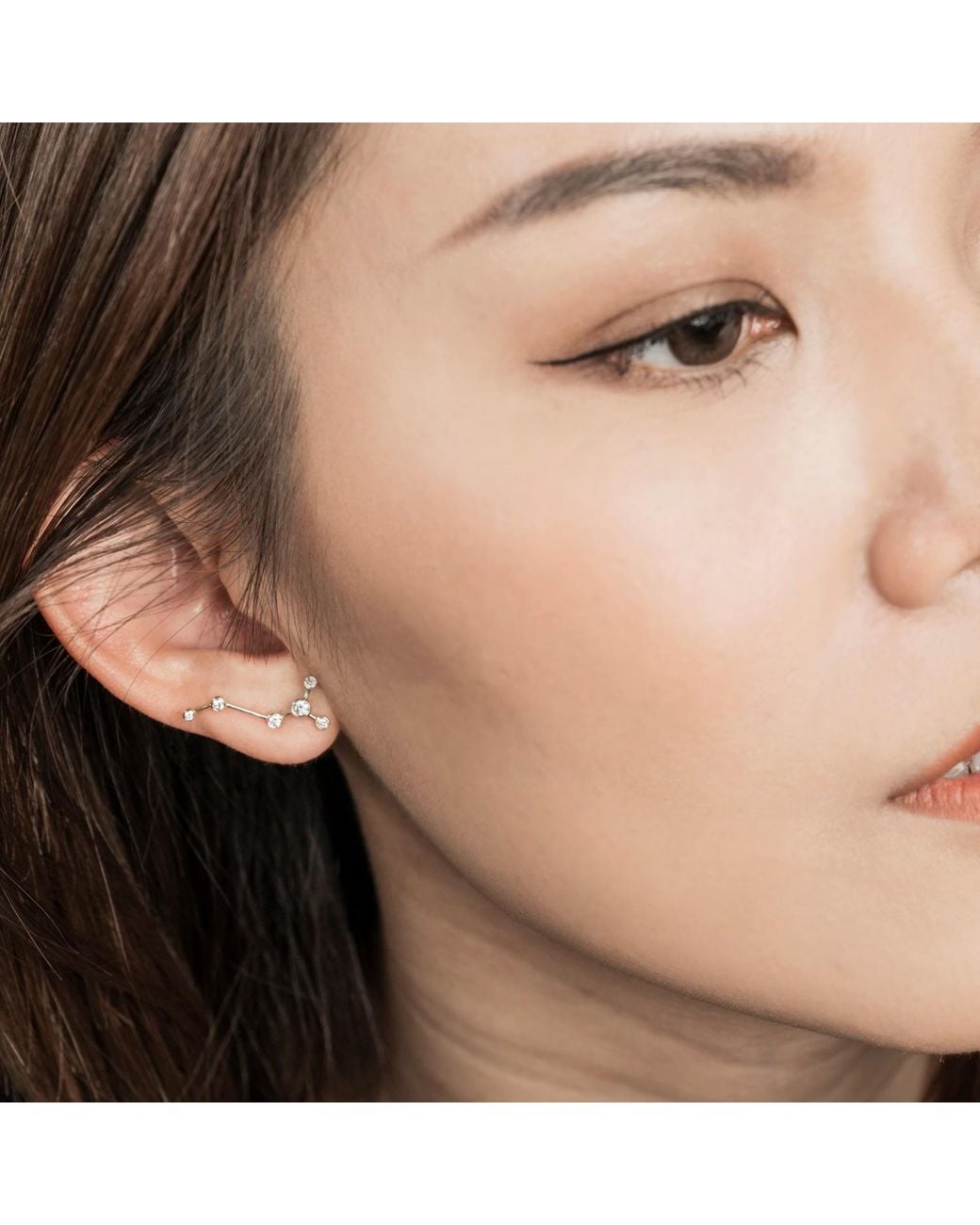 Genevieve Collection Metallic Scorpio Zodiac Constellation Earring 18K & Diamond