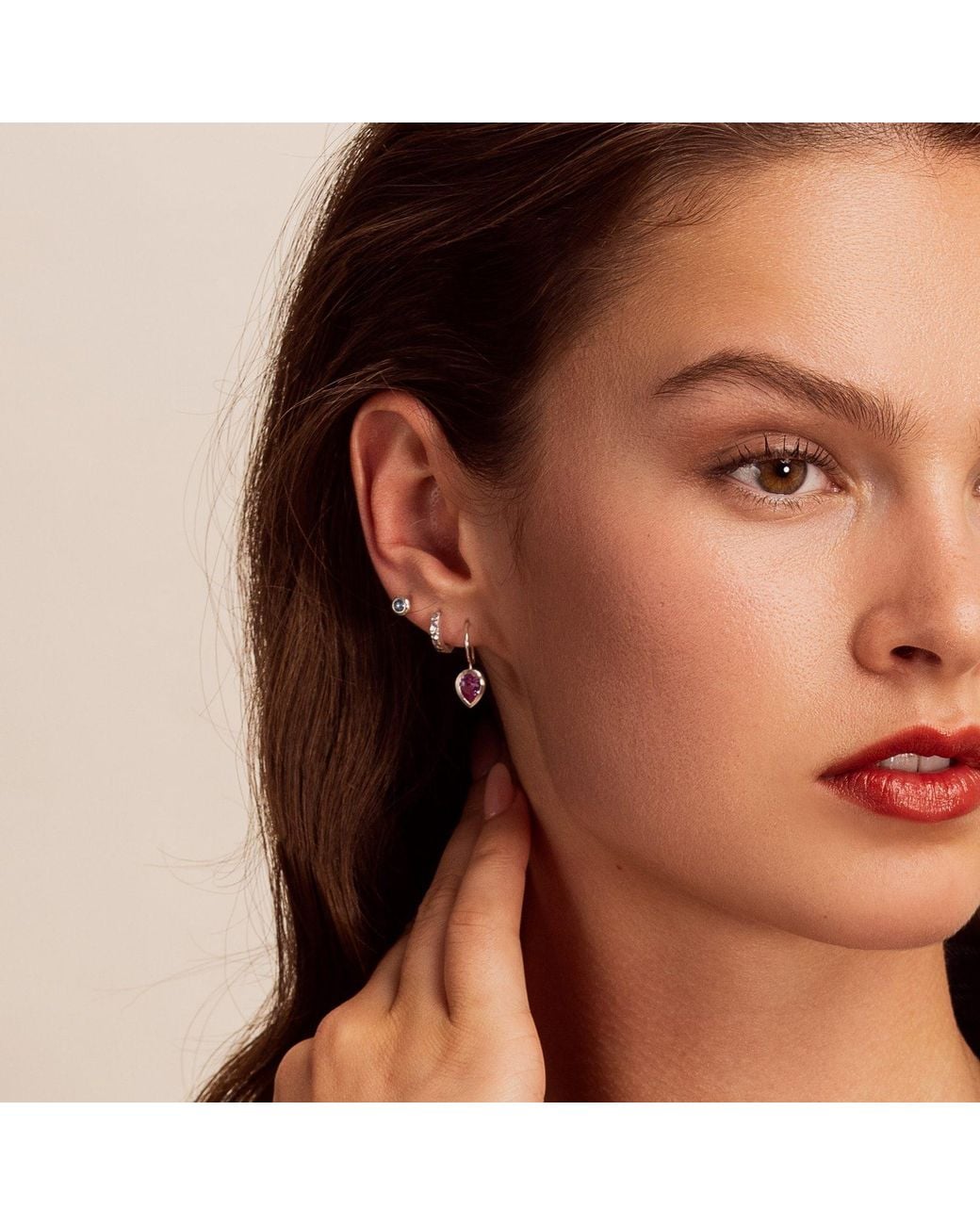 Dower & Hall Pink Pear Quartz Earrings