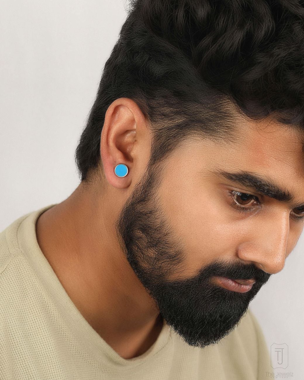 The Jewelz Blue Sterling Studs for men