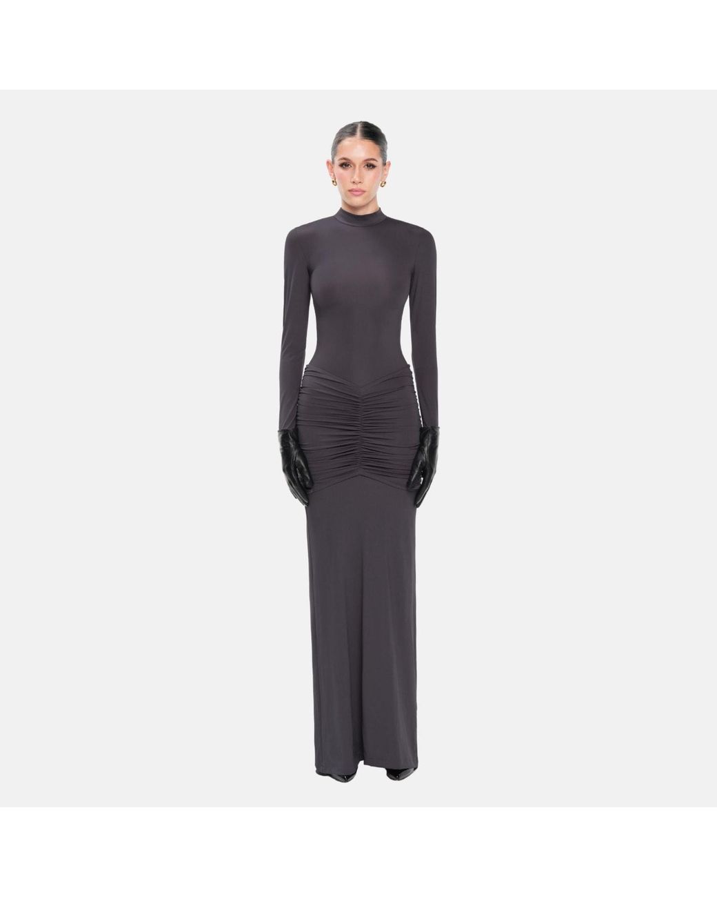 OW Collection Purple Celia Long Sleeve Maxi Dress
