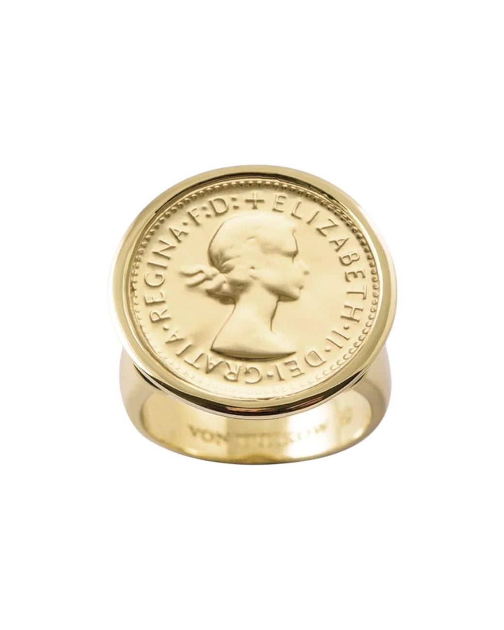 Von Treskow Metallic Sixpence Coin Ring
