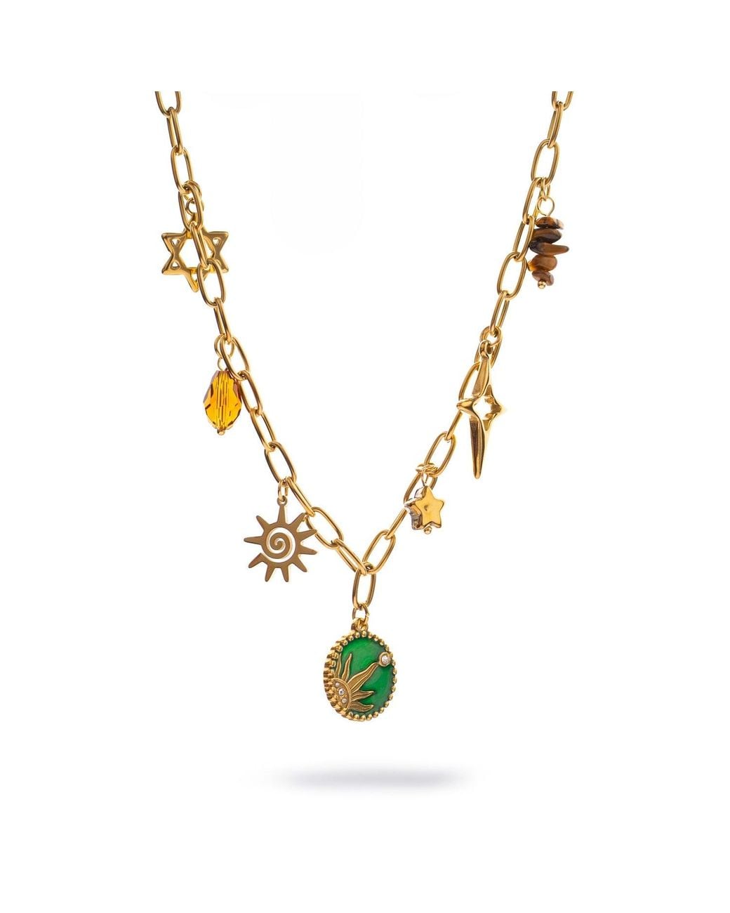 Ebru Jewelry Metallic Cosmic Energy Charm Necklace