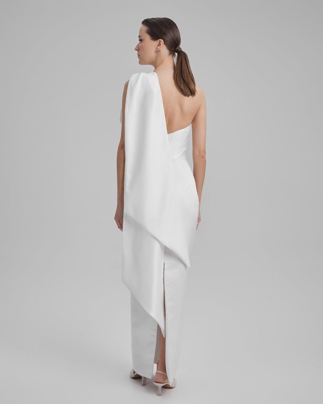 Baé Special Moments White Gigi Dress + Cape Bow