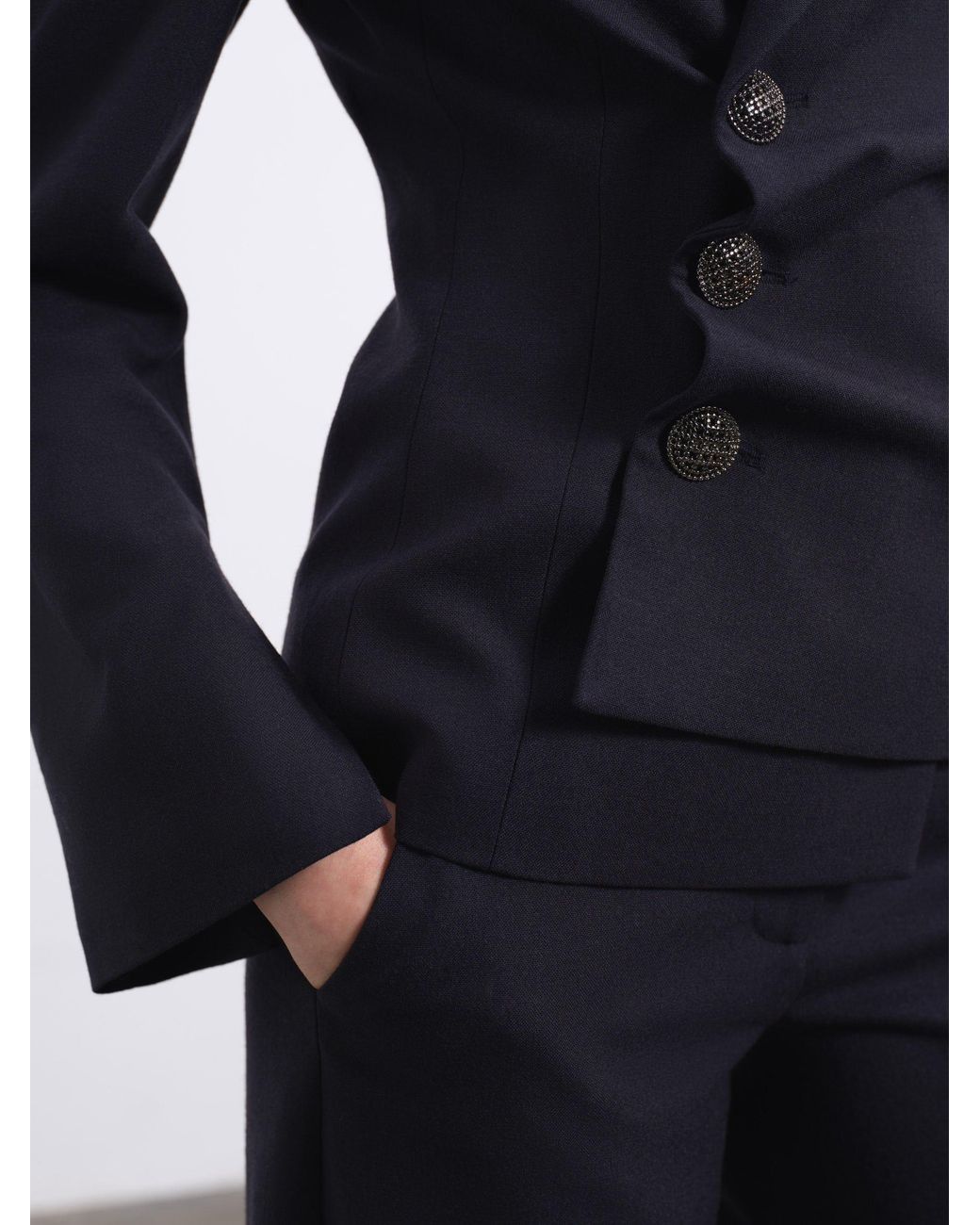 Sélone Blue Maren Asymmetric Tailored Blazer