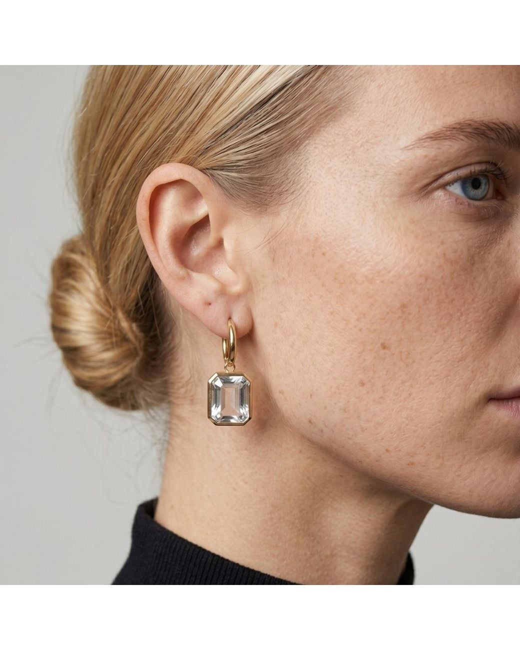 Uchi and Soto Metallic Shikaku Stone Earrings
