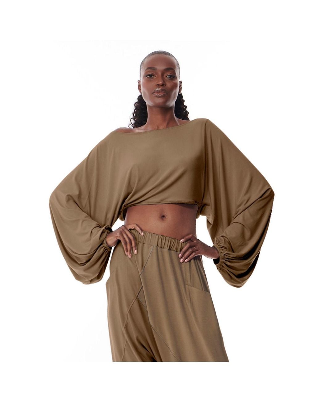 carlton jones Green Cyclades Bamboo Cropped Sleeves