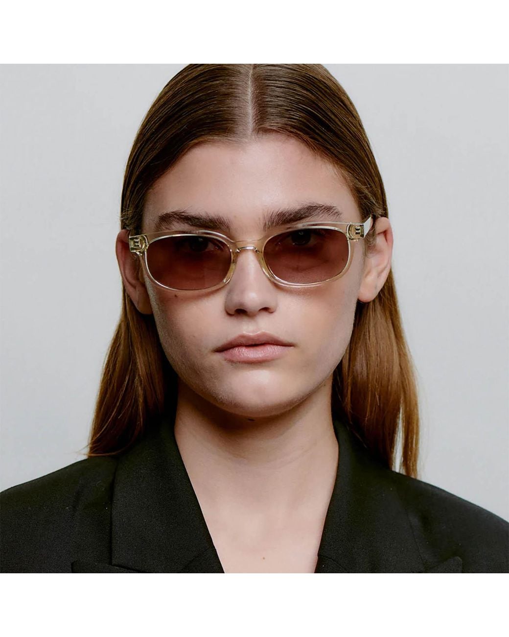 A.Kjærbede Gray Neutrals Charlie Sunglasses Ecru Transparent