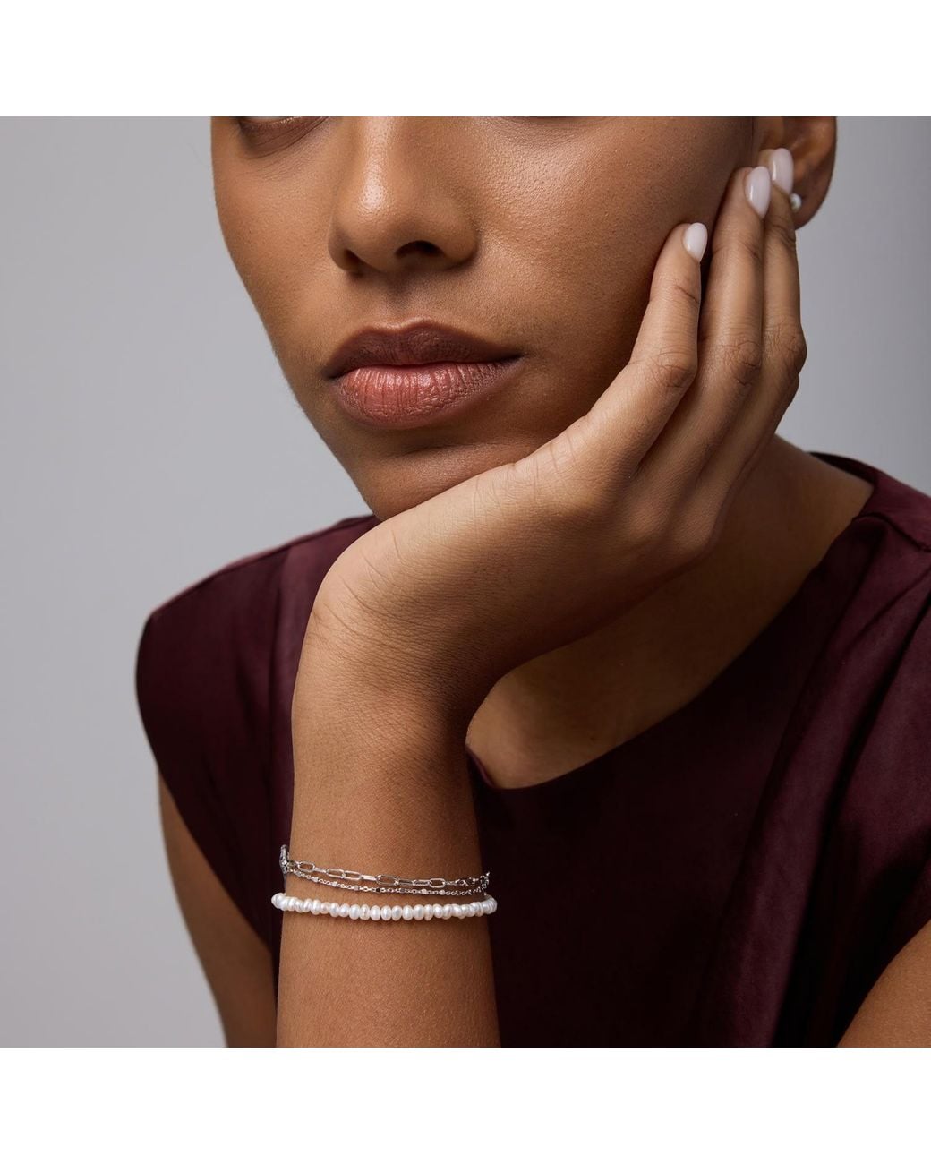 Vanhi White Celia Micro Freshwater Pearl Bracelet