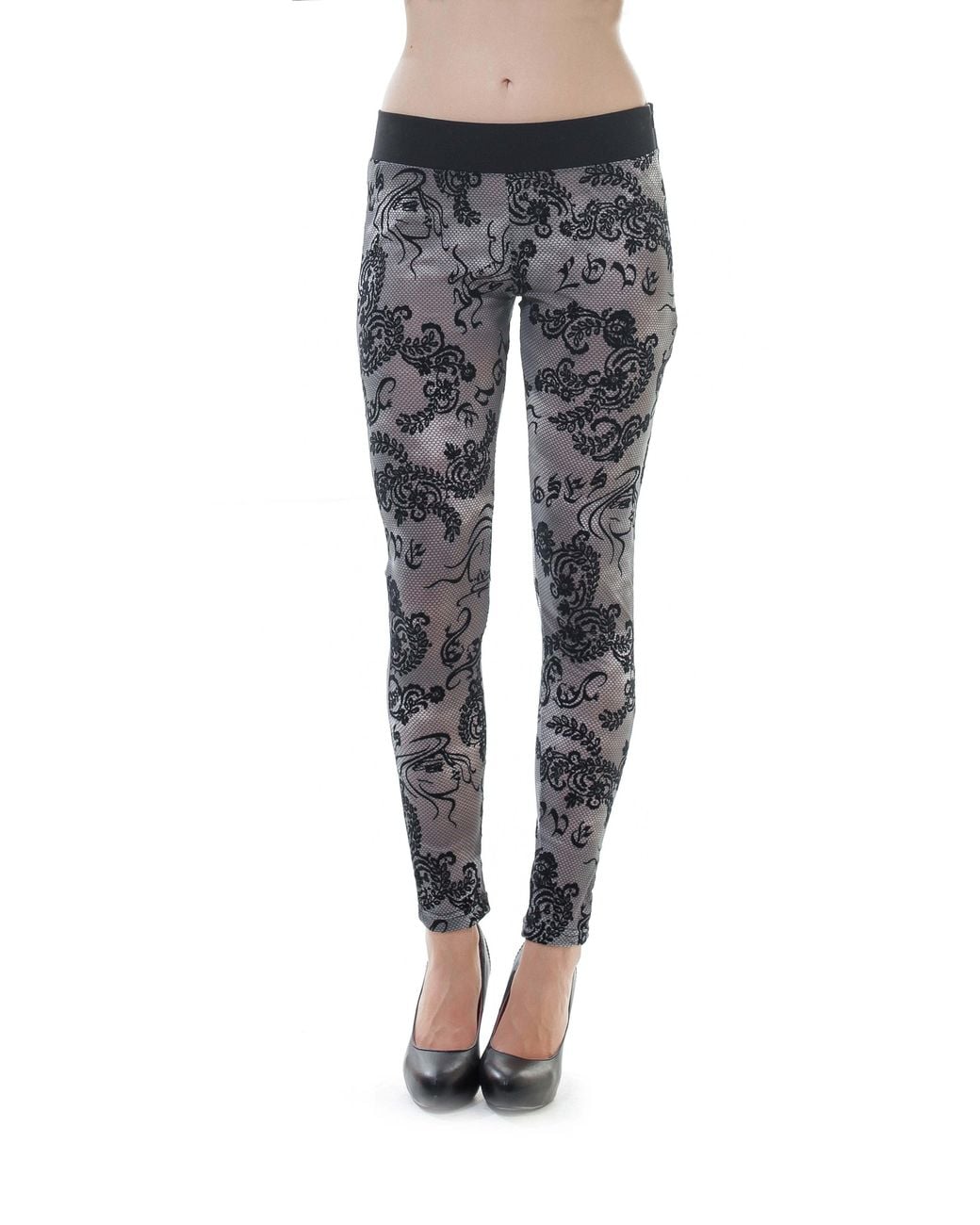 Conquista Gray Lace Leggings