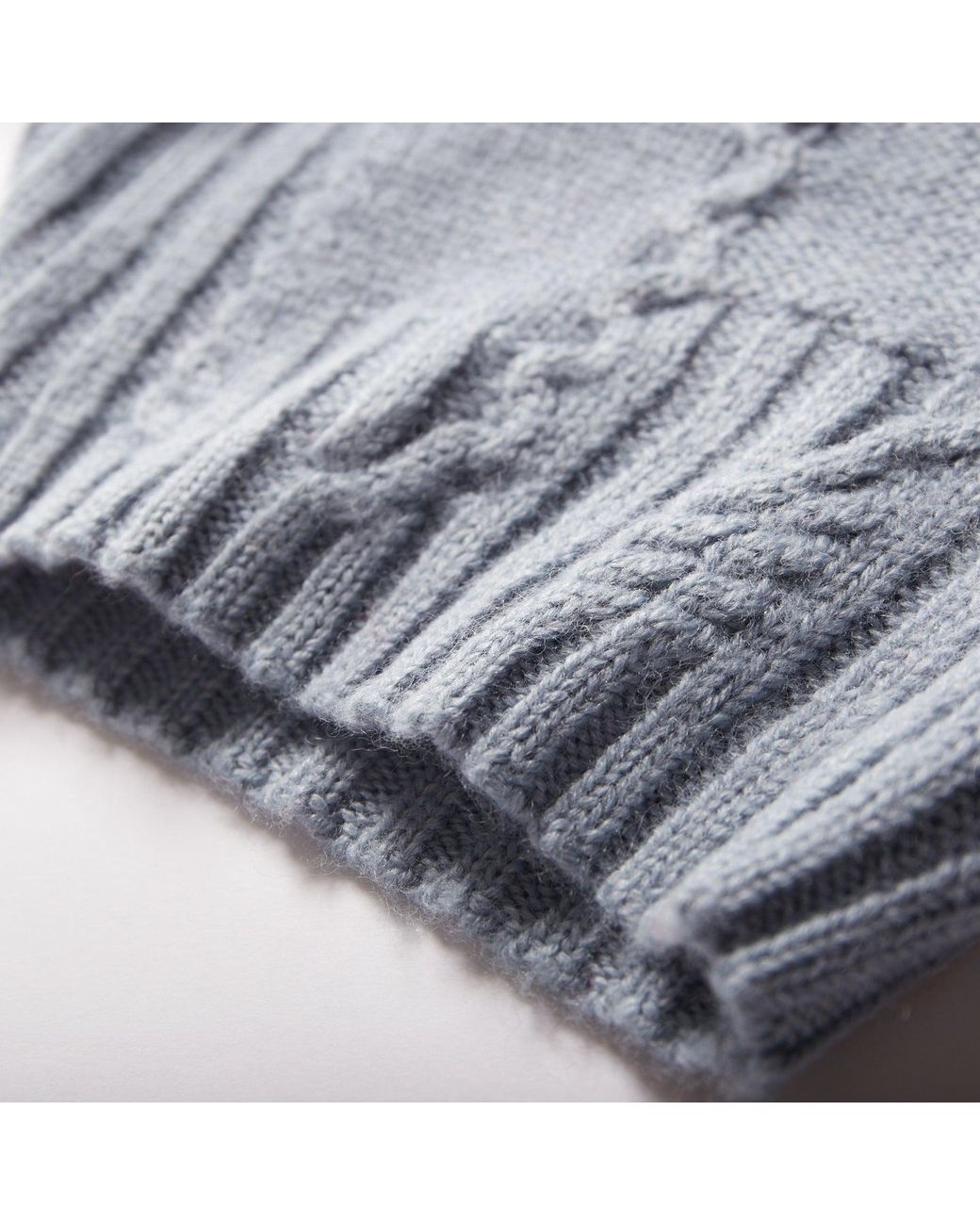 Fully Fashioning Blue Fern Cable Wool Blend Knit Shorts