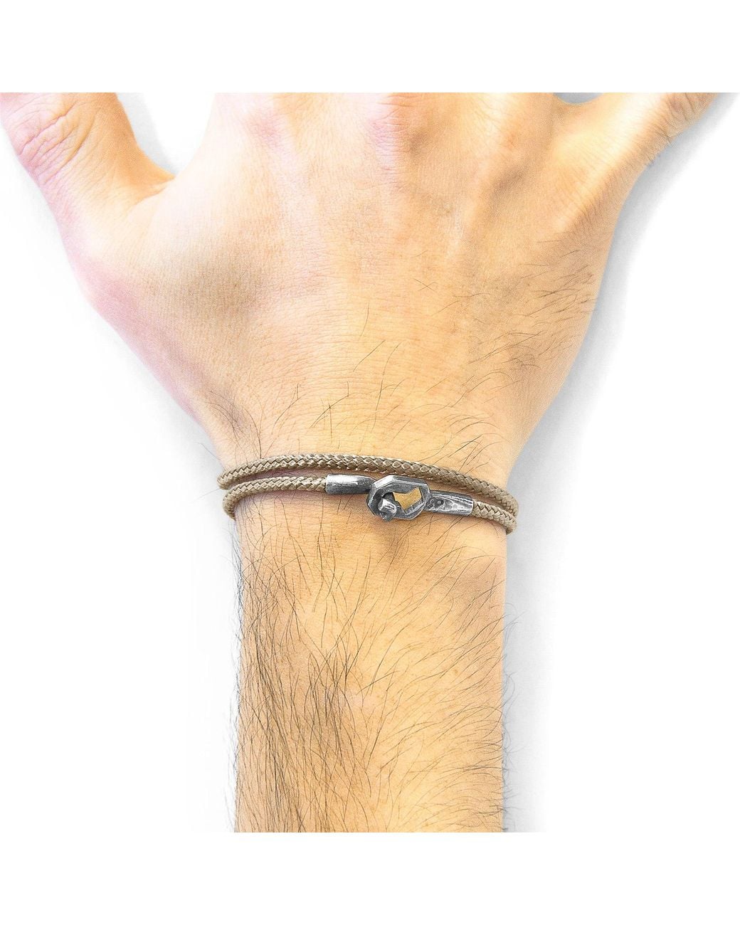 Anchor and Crew Metallic Sand Tenby & Rope Bracelet for men