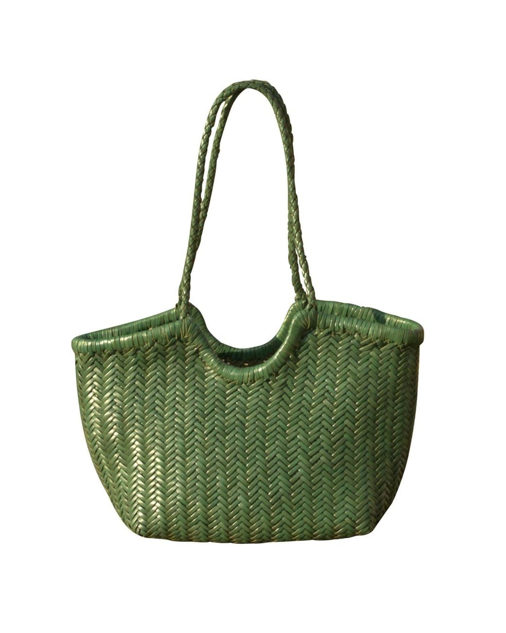 Rimini Green Woven Leather Handbag