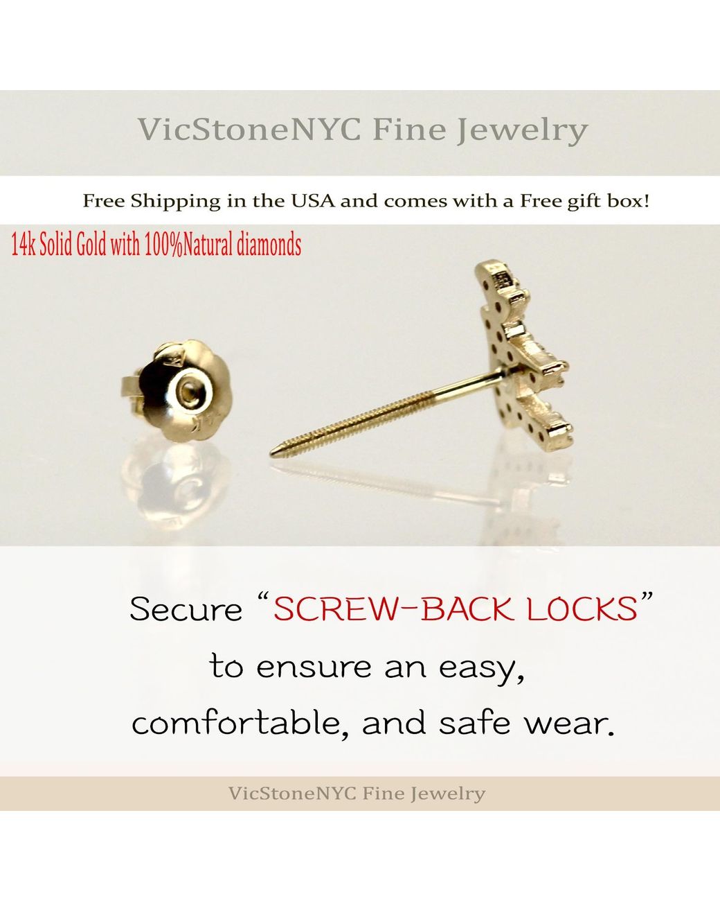 VicStoneNYC Fine Jewelry White Diamond Chai Earrings