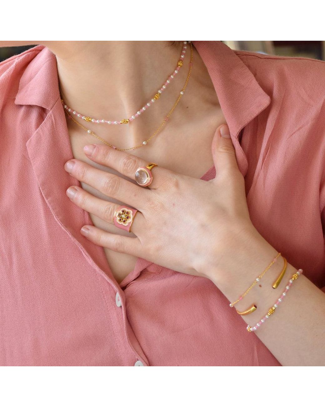 GEM BAZAAR Pink Sands Necklace