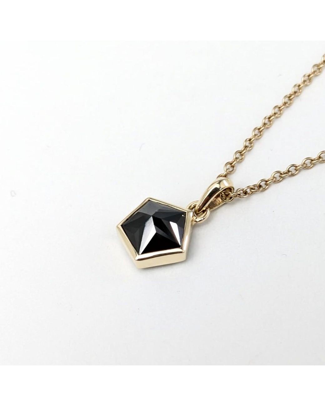 Rahul's Jewels Black 2.31 Carat Genuine Diamond Pentagon Shaped Sanctum Pendant