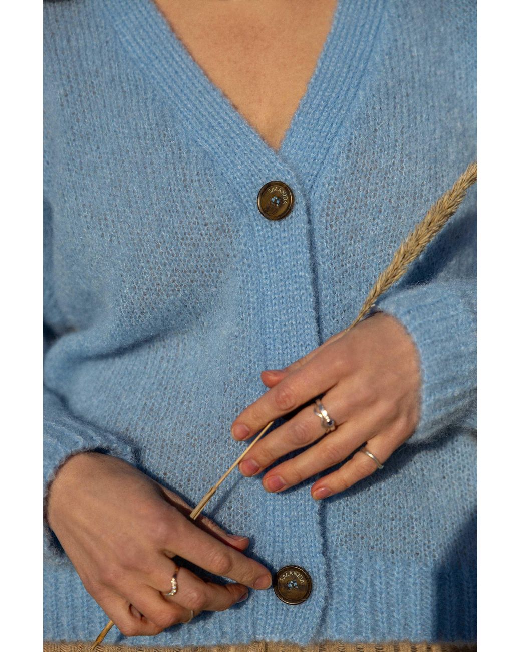 SALANIDA Blue Melody Mohair Cardigan Sky