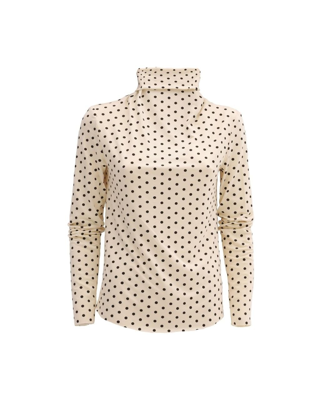 Julia Allert Natural Neutrals Basic Long Sleeve Top Polka Dot