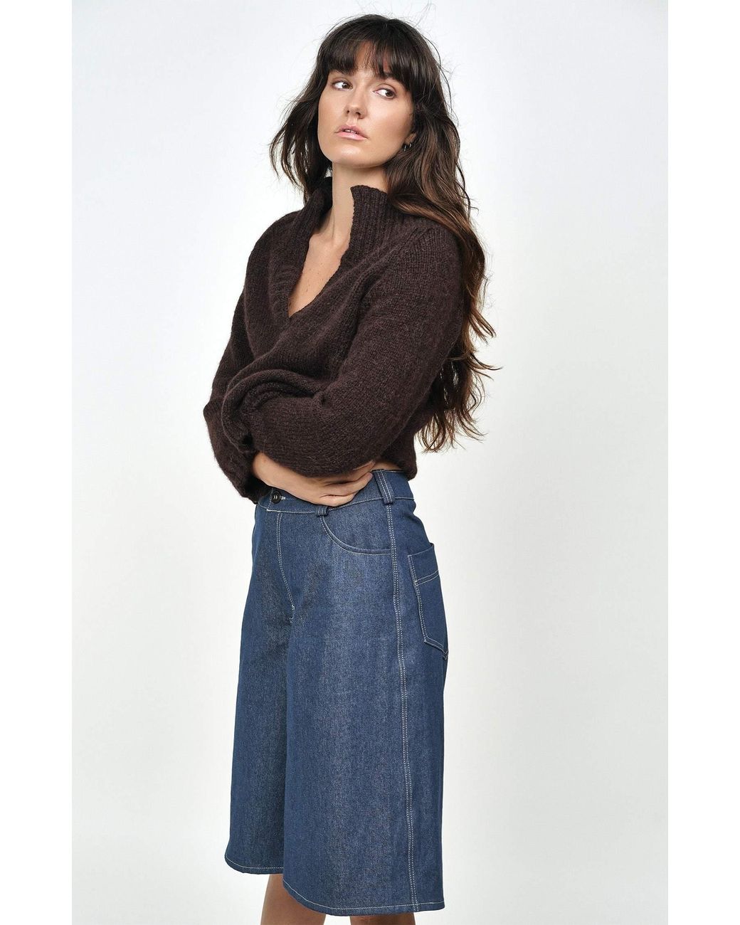 Gunda Hafner Ltd Blue Dark Unwashed Denim Jorts