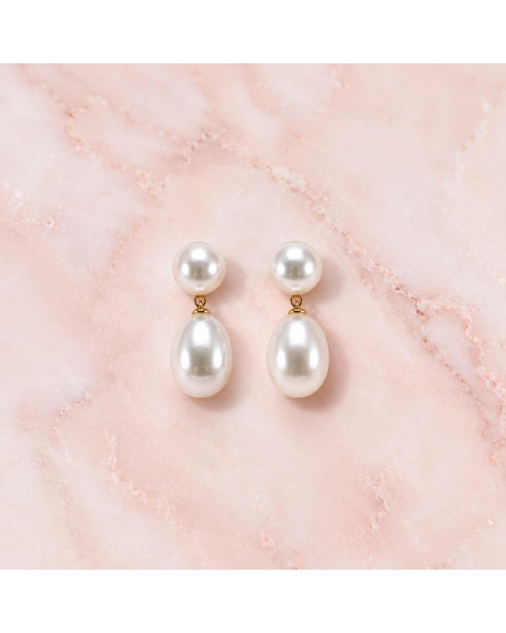 Persia Dona Jewelry Metallic Sweet Drop Pearl Earrings