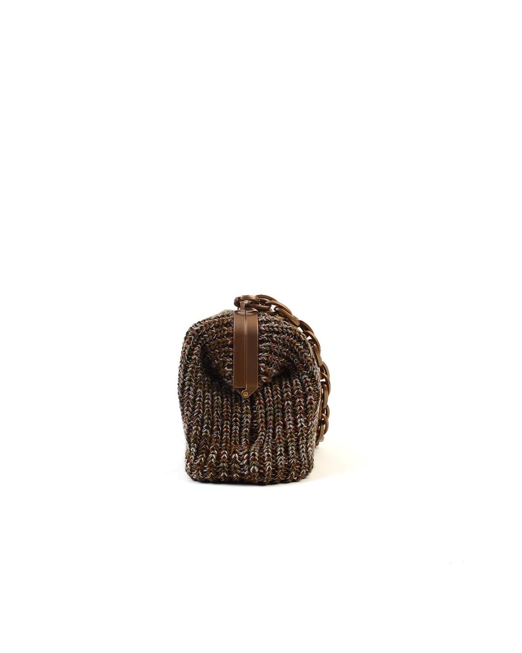 SJW BAGS LONDON Brown Neutrals Balmoral Knitted Purse Clutch