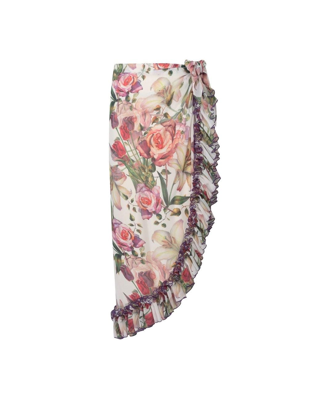 Nur Karaata White Lily Bianca Long Pareo