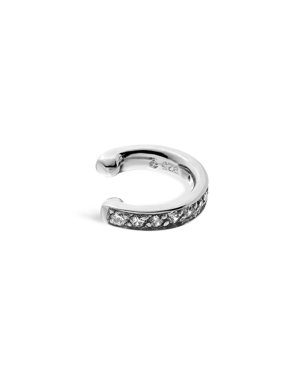 SALLY SKOUFIS Metallic Edge Mono Ear Cuff With Made Cz Diamond Stimulant
