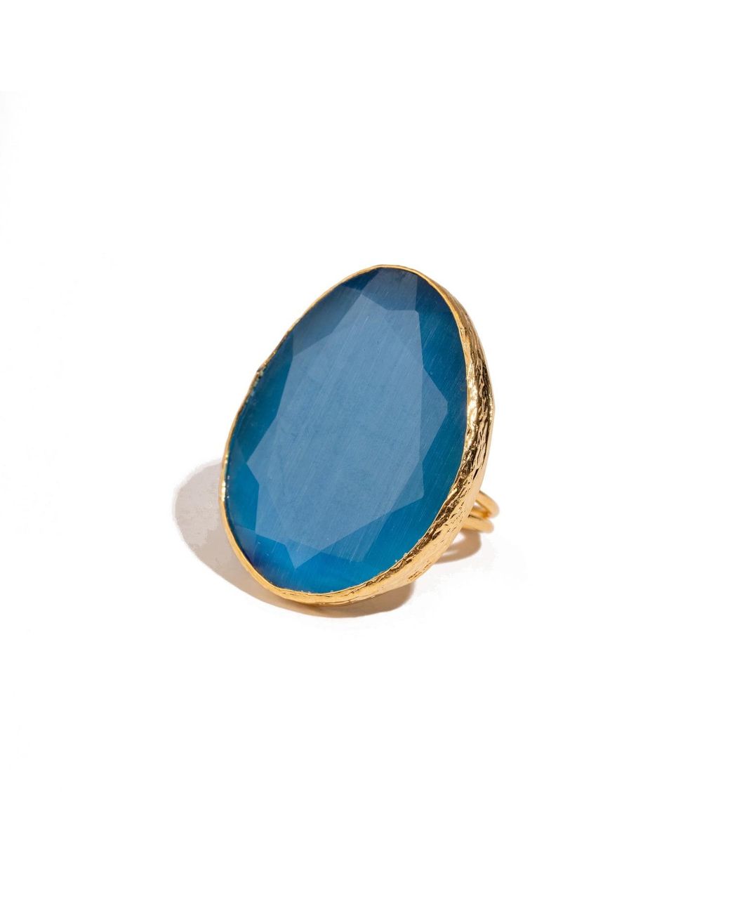 Ebru Jewelry Blue Gypsy Soul Cat Eye Statement Ring