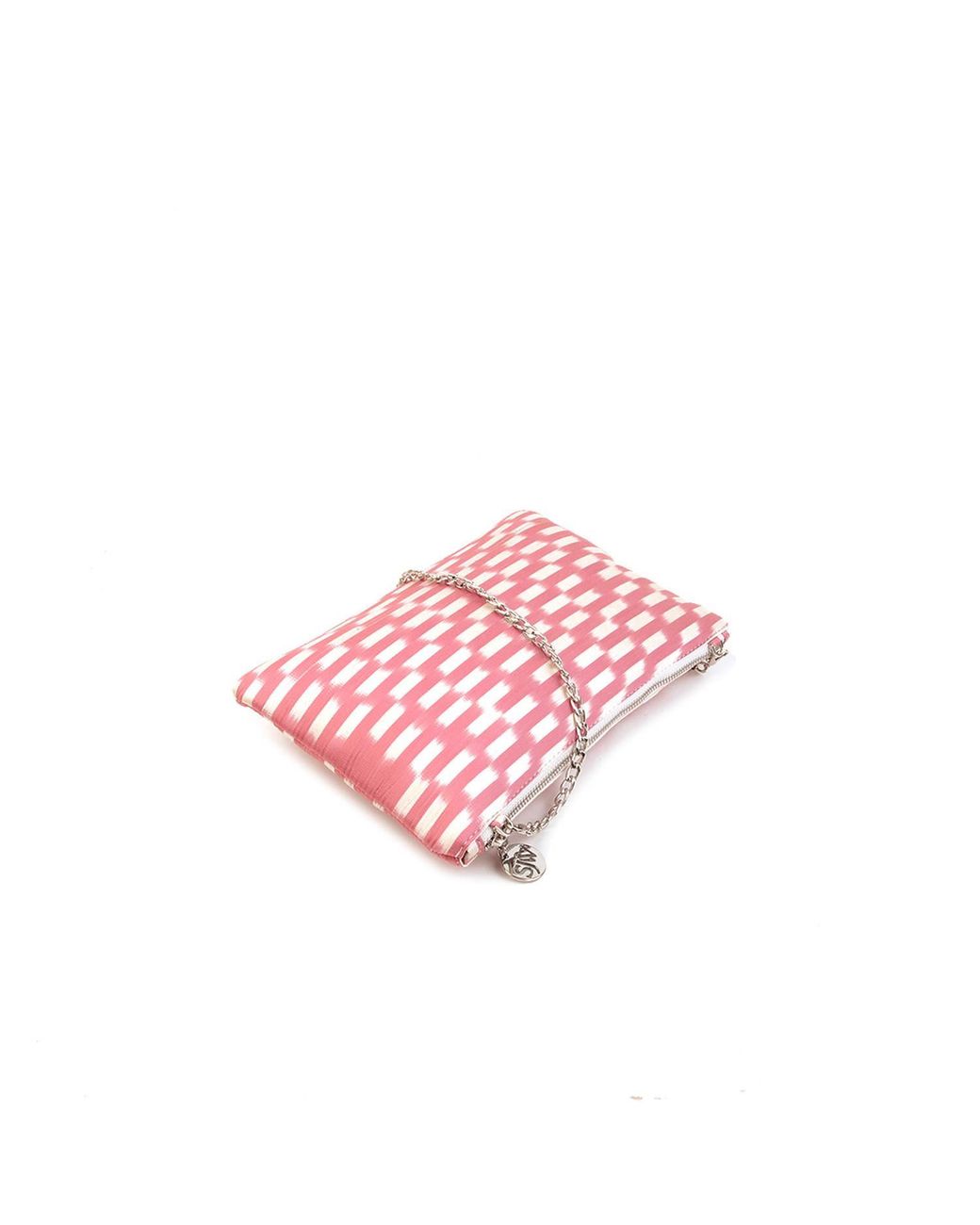 SJW BAGS LONDON Pink Aquila Ikat Clutch Bag
