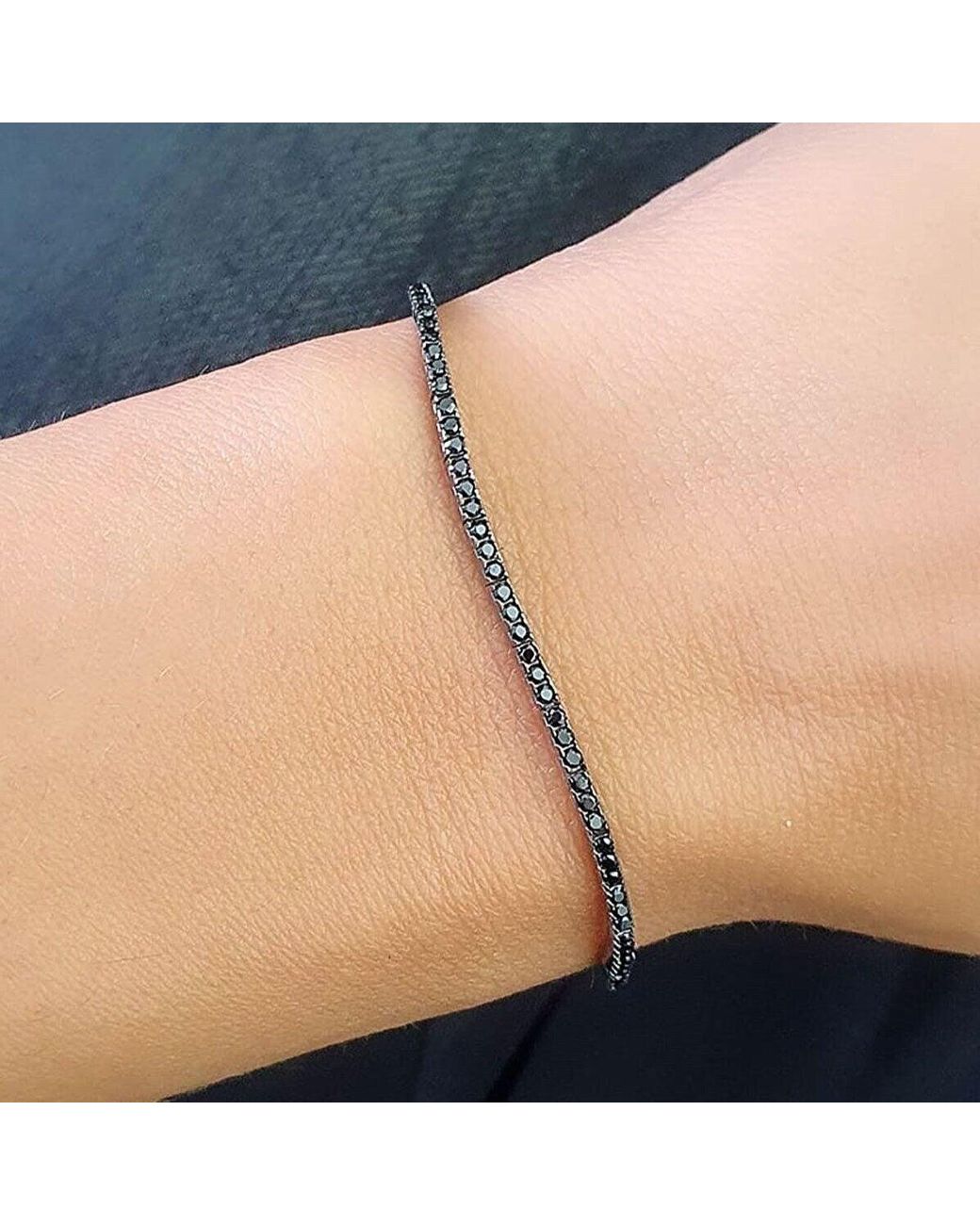 Spero London Metallic Sterling Mini Tennis Bracelet